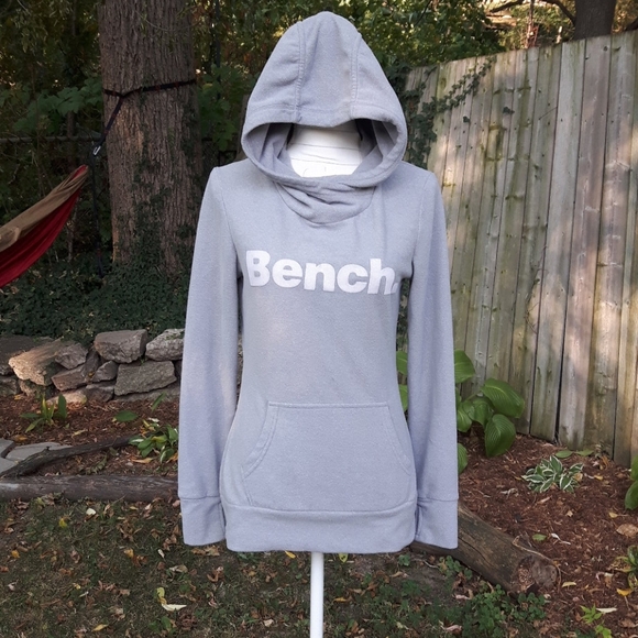 Size S Bench gray Fleese thumb hole hoodie sweater - Picture 2 of 12